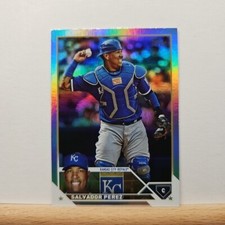 2023 Topps Series 1 Baseball Salvador Perez base RAINBOW Foil card # 102