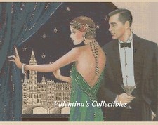 Art Deco Couple Counted Cross Stitch Chart No.1-160 