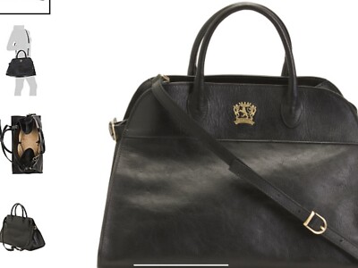 NWT PRATESI FIRENZE MADE IN ITALY LEATHER Black Gran Margot Bag