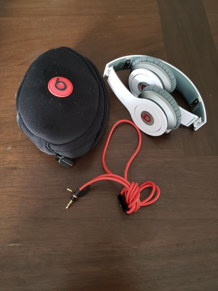 Beats by Dr. Dre Solo HD Monster Headphones (White/Red) W Beats by Dr. Dre Solo HD Monster Headphones (White/Red) W