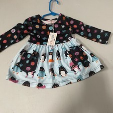 Pete  Lucy Penguin  Friends Girl's Boutique Dress 6 months 6M snowflakes