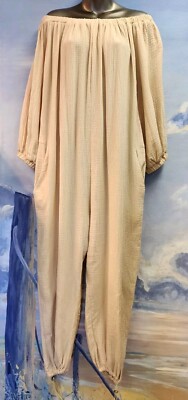 Mable M/L  NEW Gauze Jumpsuit With Drawstring Leg And Pockets  BEAUTIFUL!