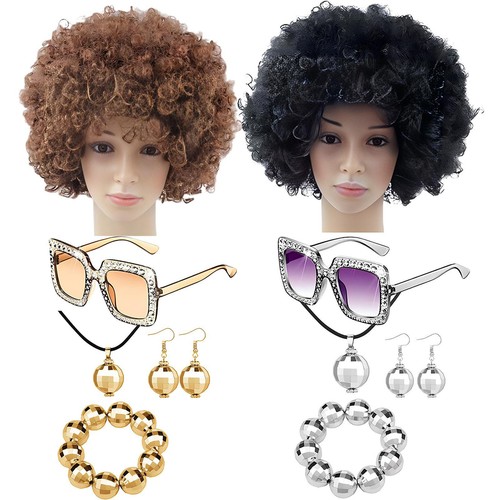 Retro Disco Costume Accessory Set Women 70S Fancy Dress Party Accessories