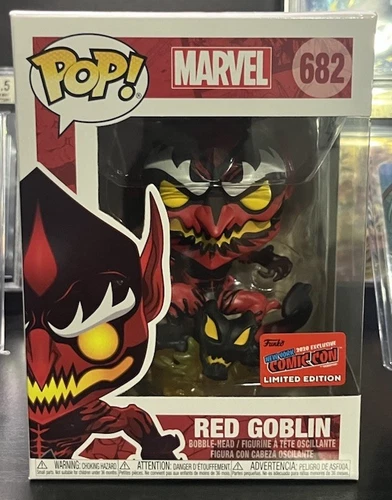 Funko Pop! Pegatina exclusiva de la Convención Red Goblin #682 NYCC Marvel