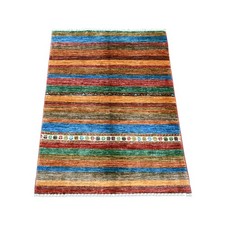 2'9"x3'8" Colorful Afghan Super Kazak Khorjin Design Hand Knotted Wool Rug 21850