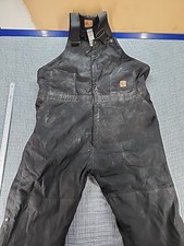 Berne Heritage Insulated Bib Overall Black Canvas Men's 3XL Reg Heavy Duty