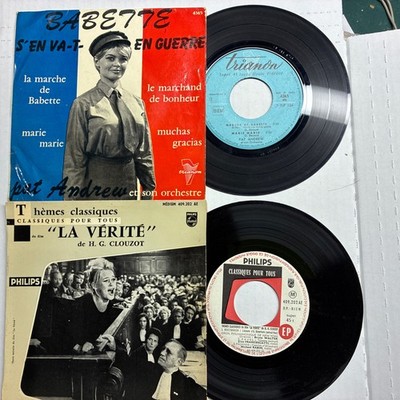 BRIGITTE BARDOT Two French Soundtrack 7'' 45 RPM EP BABETTE / LA VERITE