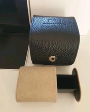 100% GENUINE IWC SCHAFFHAUSEN BLACK LEATHER WATCH BOX COMPLETE WITH OUTER BOX