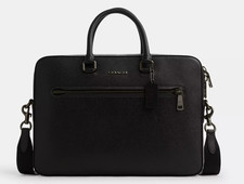 Coach Ethan Slim Brief CR271 Black Leather La...