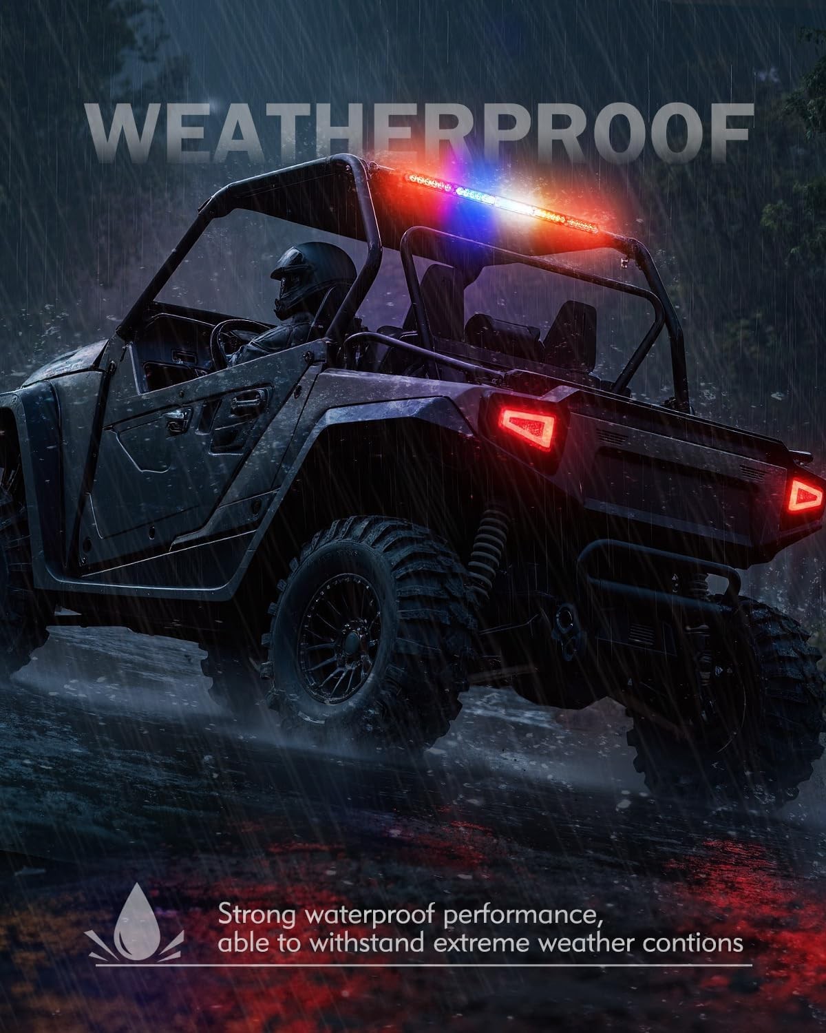 30'' UTV LED Chase Light Bar w/ 1.75''-2'' Roll Cage Mount Bracket Rear RYWBR 