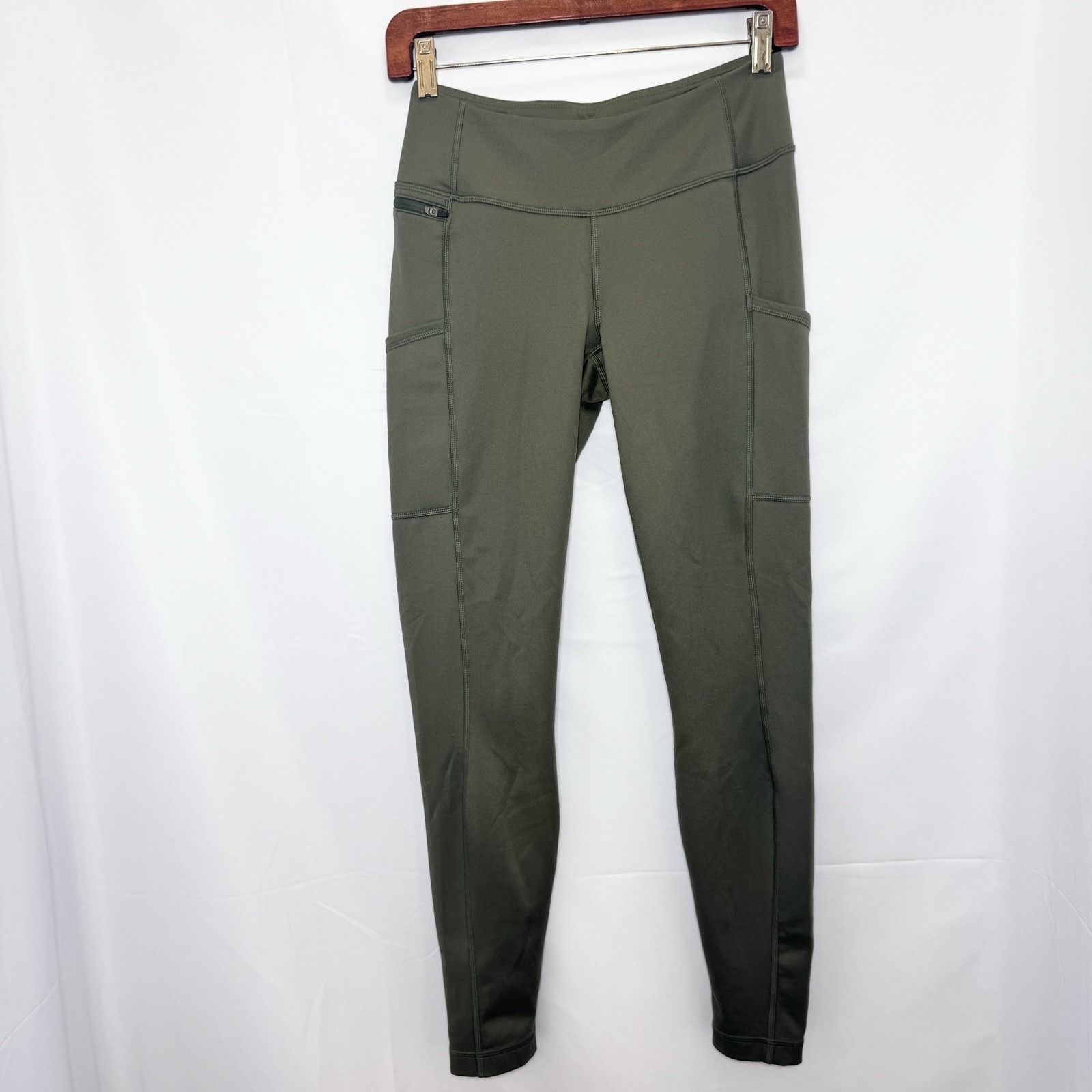 Patagonia Womens Pack Out Tights S Green Hiking Zipper Pockets Outdoors