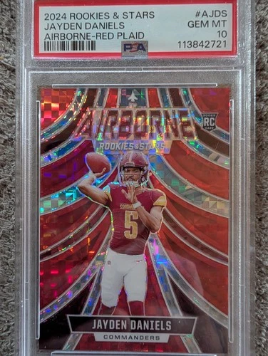 2024 Panini Rookies & Stars - Airborne Jayden Daniels #A-JDS Red Plaid (RC)