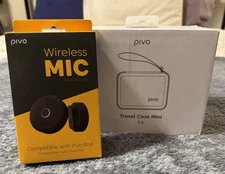 Pivo Wireless Mic Lavalier Lapel Clip-on Bluetooth Professional w/ Travel Case 