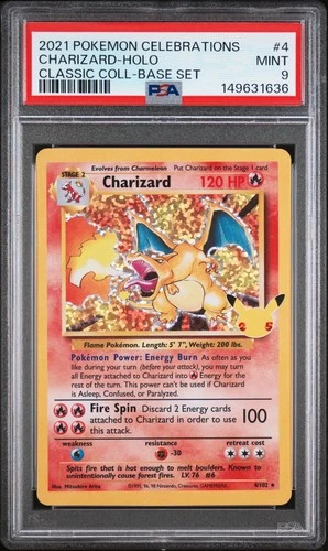 Charizard 4/102 Holo Pokemon Celebrations Classic Collection #4 MINT PSA 9