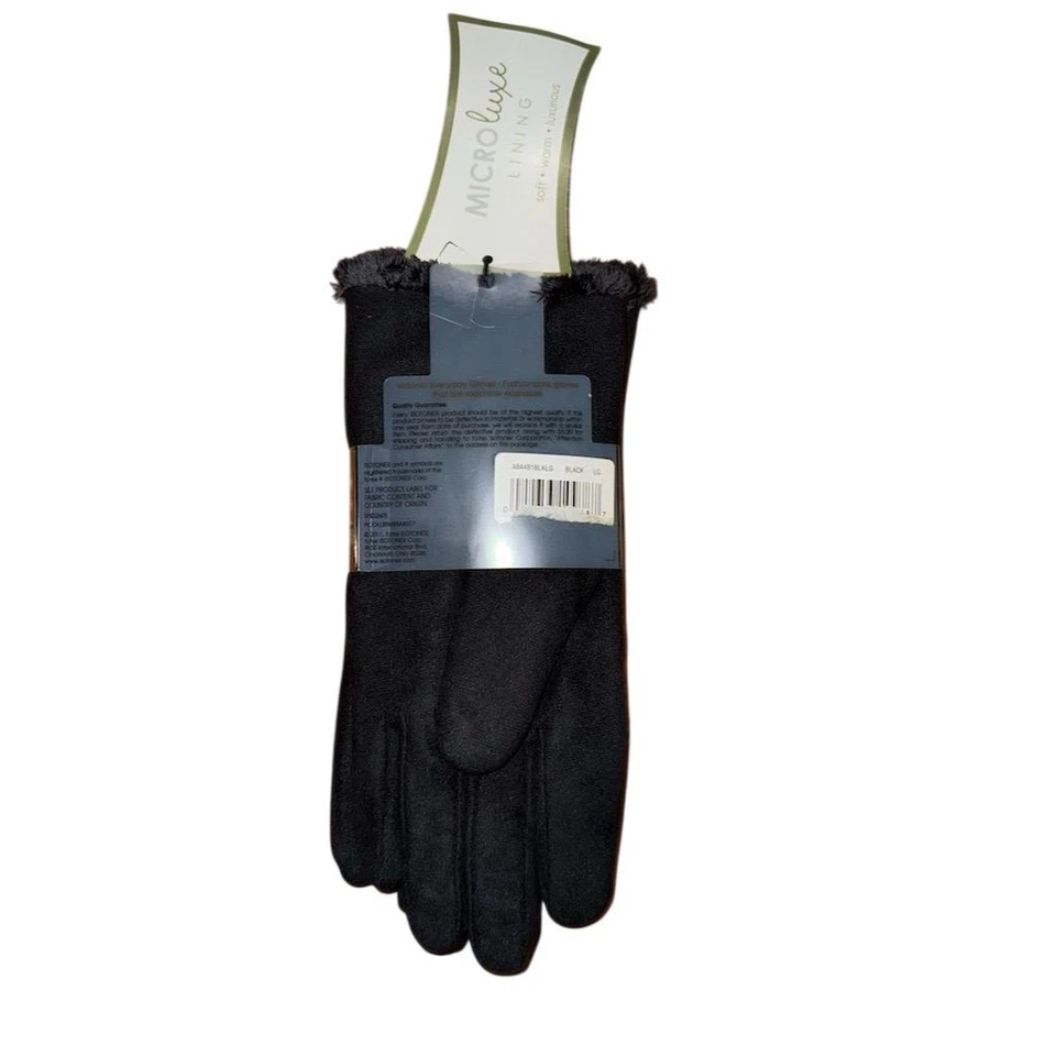 Isotoner Mujer Negro Invierno Guantes Talla L Suave Cálido Microfibra Conducción Clásico Foto 2 de 4
