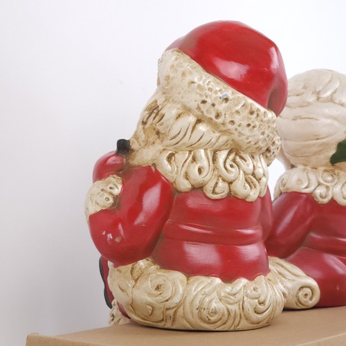 Vintage Mr and Mrs Santa Claus Mold Ceramic Shelf Sitting Figures Large 1985 - Picture 11 of 20