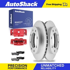 Front Brake Rotors Ceramic Pads Calipers Red for GMC Sierra 1500 Classic