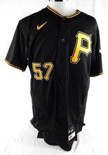 2023 Pittsburgh Pirates Yerry De Los Santos #57 Game Issued Black Jersey 46 538