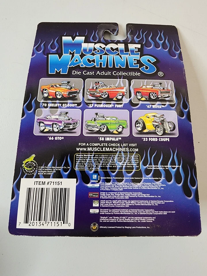 Muscle Machines 2004 '57 Plymouth Fury blanco escala 1:64 Die-Cast Car 04-14 Foto 2 de 2