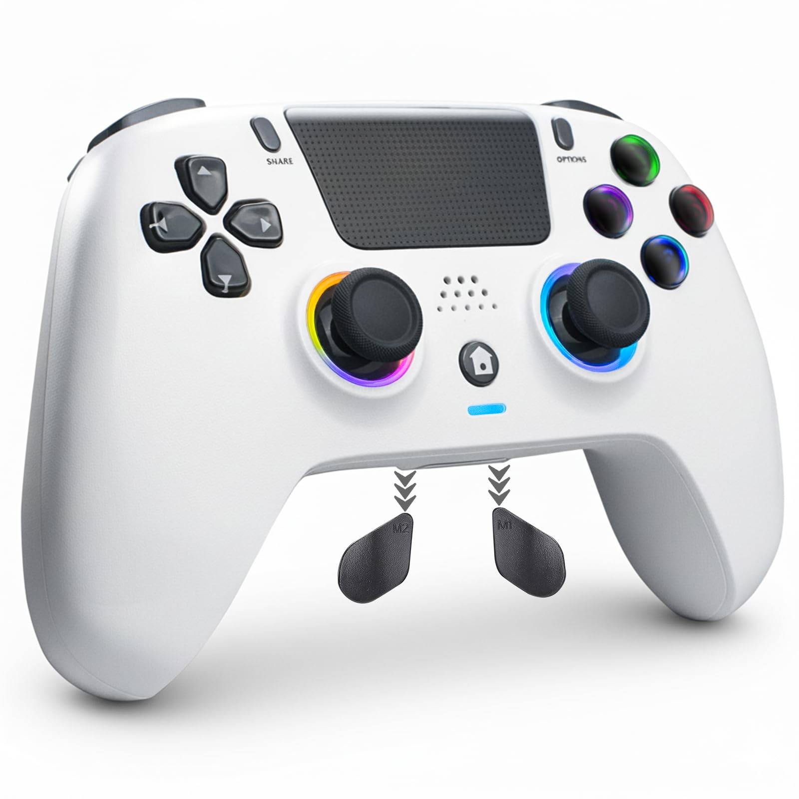 Manette sans fil compatible PS4 sans drift grâce aux joysticks effet Hall innovants