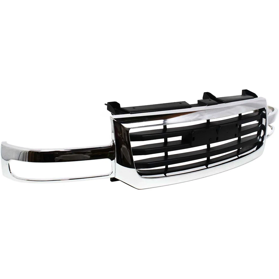 Grille Assembly For 2003-06 GMC Sierra 1500 2003-04 Sierra 2500 Old Body Chrome - Image 3 of 4
