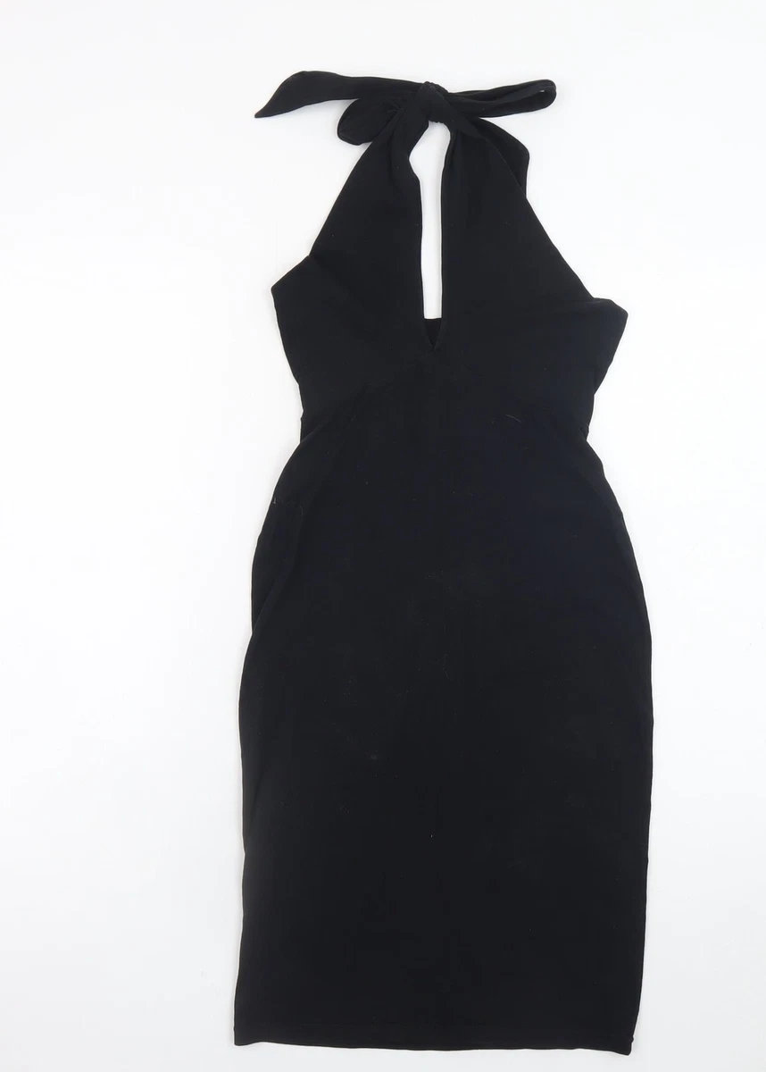 american apparel black halter dress Size Large American Apparel Ladies Ponte Halter Dress