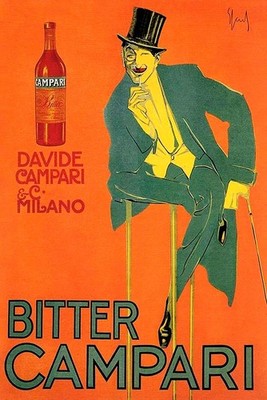 Poster Manifesto Locandina Pubblicità Aperitivo Cordial Bitter Campari 40x60 Cm.