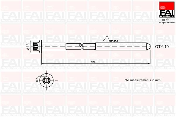 NEU - FAI Autoparts B1139 Zylinderkopfschraubensatz FüR Dacia MERCEDES-BENZ-image