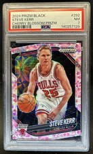 2024-25 Panini Prizm Black Steve Kerr Legends Cherry Blossom Prizm #/20 PSA 7