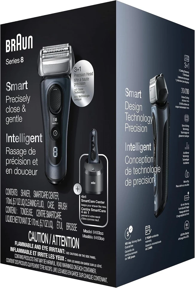 Afeitadora eléctrica Braun Series 8 8453cc para hombre con recortadora de precisión Foto 3 de 4