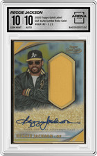 2020 Topps Gold Label Reggie Jackson Auto Jumbo Relic Gold 1/1 Arena Club 10