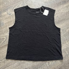 Everlane Women's Small Black European Flax Linen Cotton Sleeveless Top - NEW