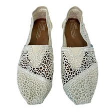 TOMS Alpargata Moroccan Natural Crochet Slip-On Shoes Women's Sz 7.5