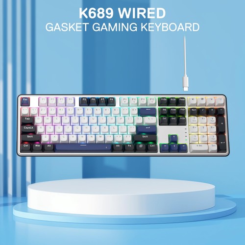 K689 Wired Gasket RGB Gaming Keyboard, 108 Keys Mechanical Keyboard w/Extra 4... - Picture 7 of 9