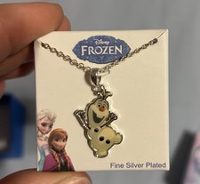 Disney Frozen Olaf Fine Silver Plated Pendant Necklace