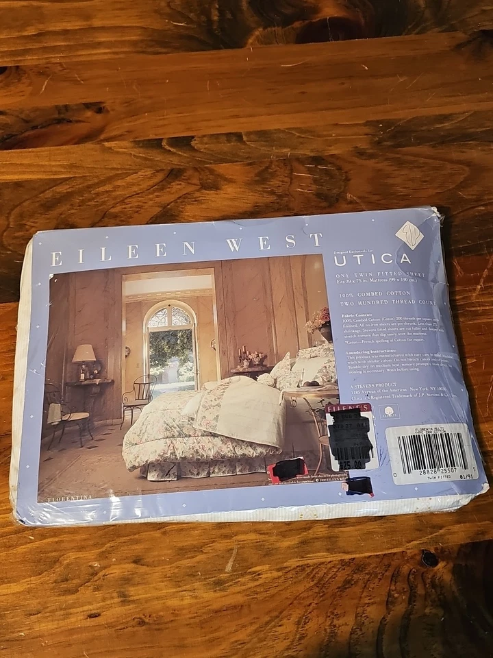 Vintage Eileen West Utica  Florenta Multi ~ One Twin Fitted Sheet 100%  Cotton  - Image 2 of 4