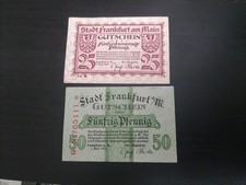 Frankfurt (Germany) 2 Different Banknotes 1917+1919  UNC