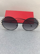 FENDI Women's Sunglasses FF0295/S Pearl Decoration Black Frame Personalized Fram