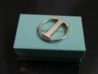 Authentic Tiffany & Co. Key Ring T Sterling Silver #9295