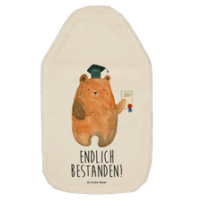 Wärmflasche Bär Prüfung - Geschenk Bettflasche Zeugnis Teddy Abitur Wärmekis..