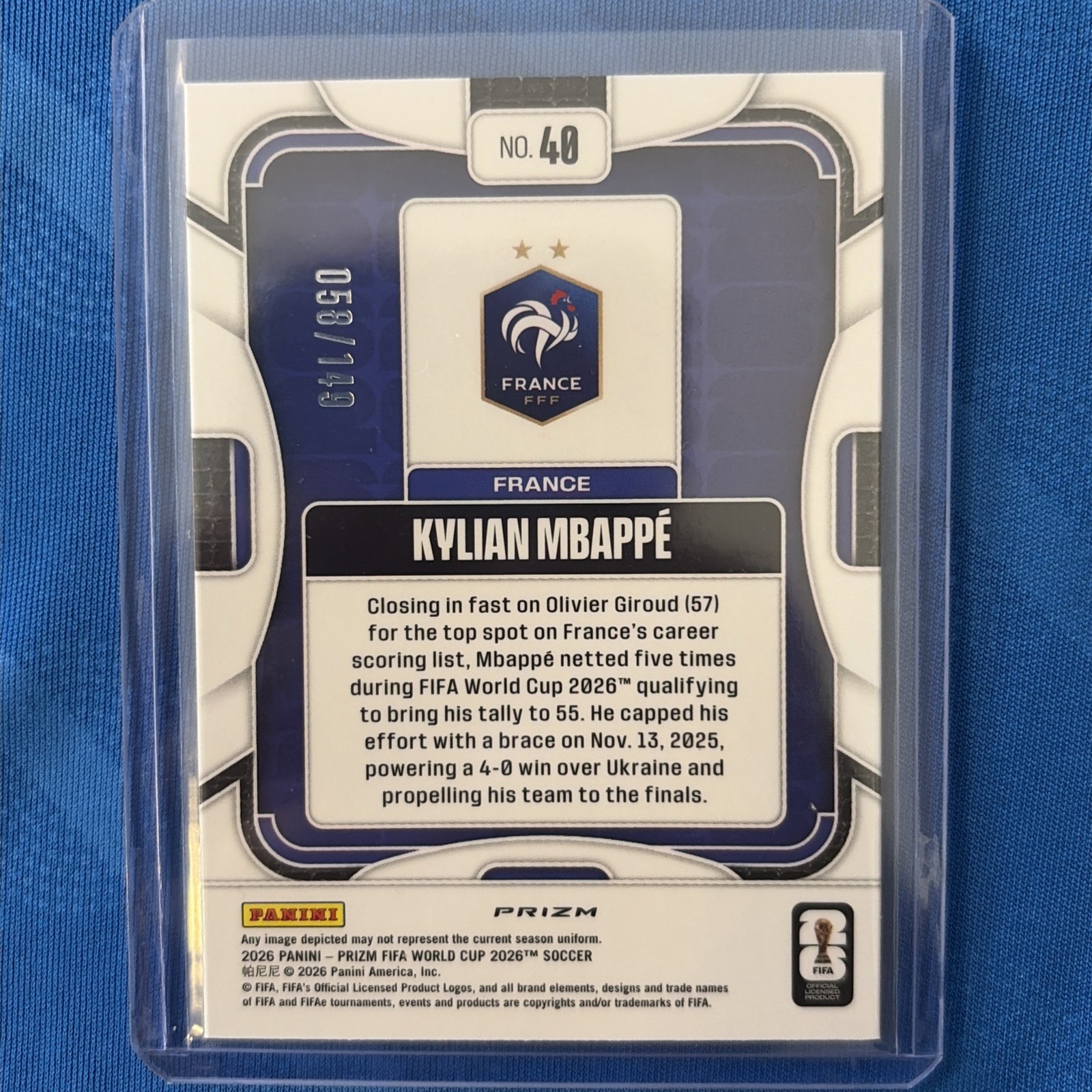 2026 Panini Prizm Fifa World Cup - Kylian Mbappe Teal Disco Prizm 58/149  view 2