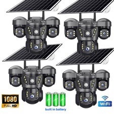 12MP 3 Lens Solar Battery Home Security Camera Outdoor Wifi Wireless PTZ CCTV