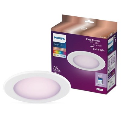 Philips 562314 Smart Wi-Fi LED Color Changing Recessed Light Kit - Dimmable, 5/6