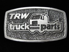 QD09144 VINTAGE 1970s  TRW TRUCK PARTS  COMPANY PEWTER BELT BUCKLE
