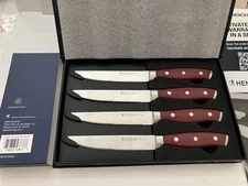 J.A. Henckels Sharp Forged Accent 4-pc Steak Knife Set Red Handle Professional N