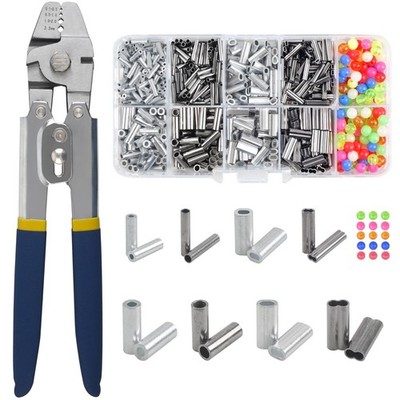 Fishing Crimping Tool Kit Stainless Steel Crimp Pliers Wire Rope Crimping Too...