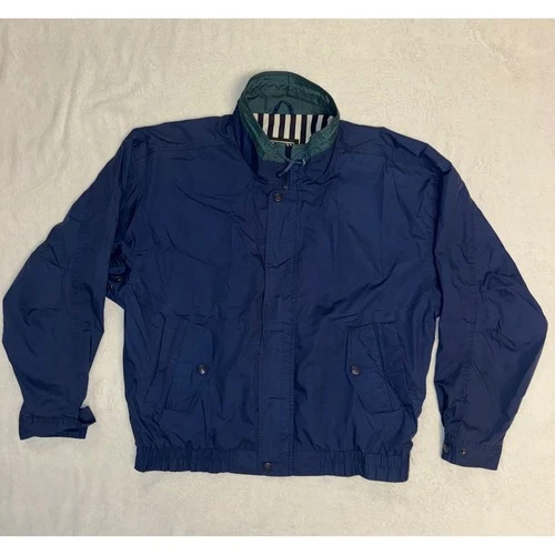 Vintage Hartwell ViaSport Bomber Jacket Mens L Navy Spruce Green Full Zip 5300 - product listing photo