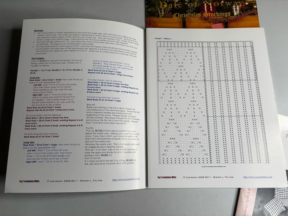 LOT Knitting Patterns Norwegian Fana Socks Norway Stockings Evolution Mitts - Image 3 of 3