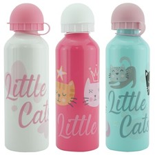 Little Cats 500ml Aluminum Water Bottle 3Design Kids School Gym Traveling Sports
