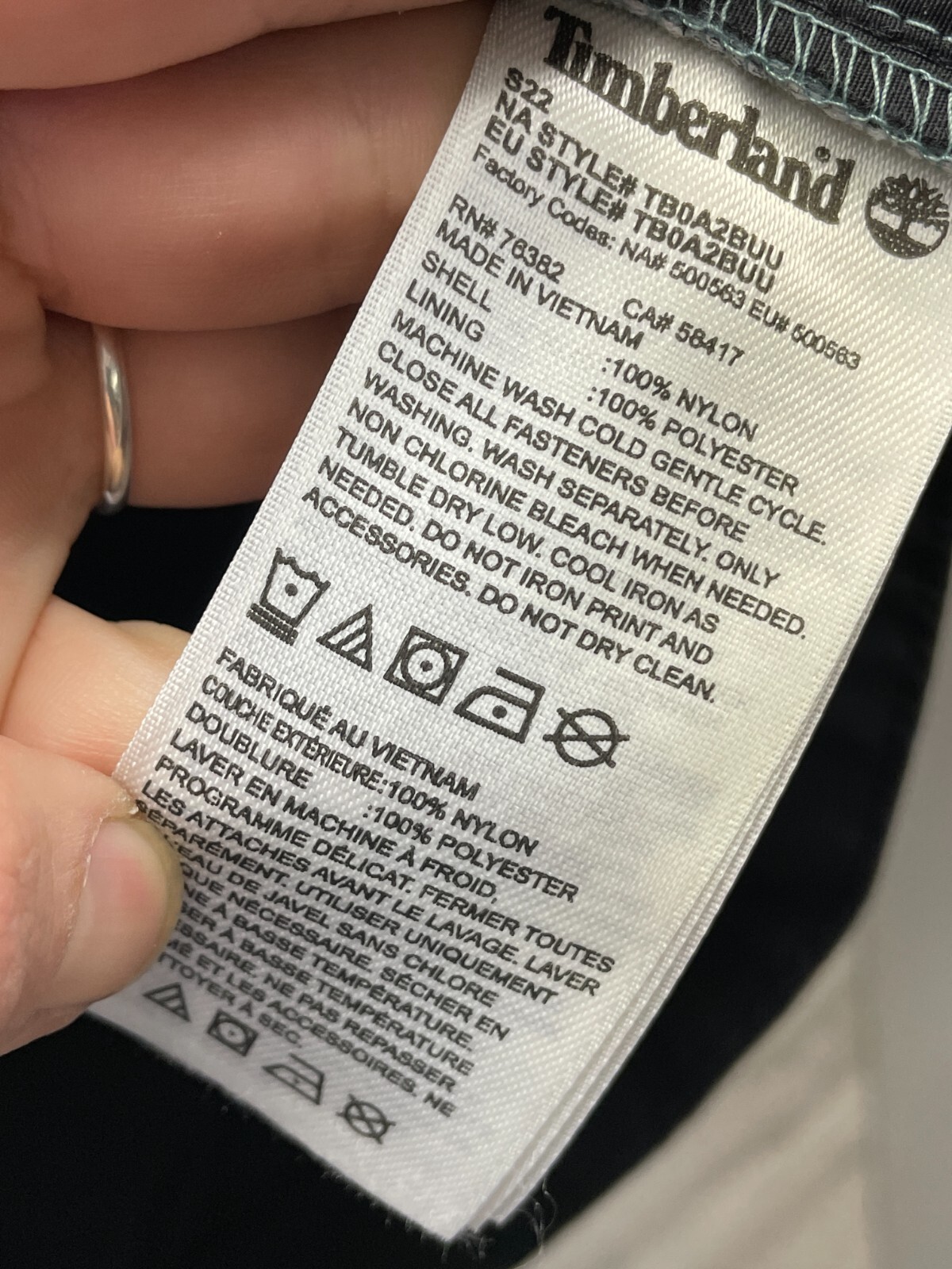 Timberland Winderbreaker Jacket Pullover Blue Bla… - image 2